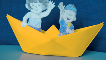 | Fabriquer un bateau en origami d'après l'album de Sybille Delacroix Graines de sables |