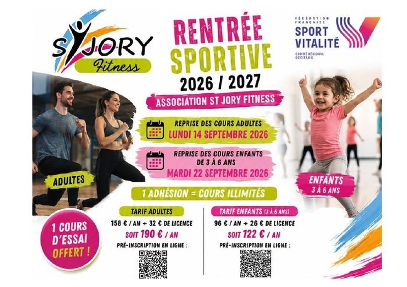 | Rentrée sportive 2026/2027 avec Saint Jory Fitness ! |