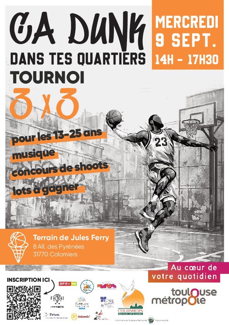 | Tournoi de basket 3X3 pour les 13-25 ans |
